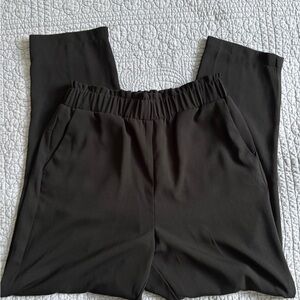 “Paper bag” waist cropped trousers